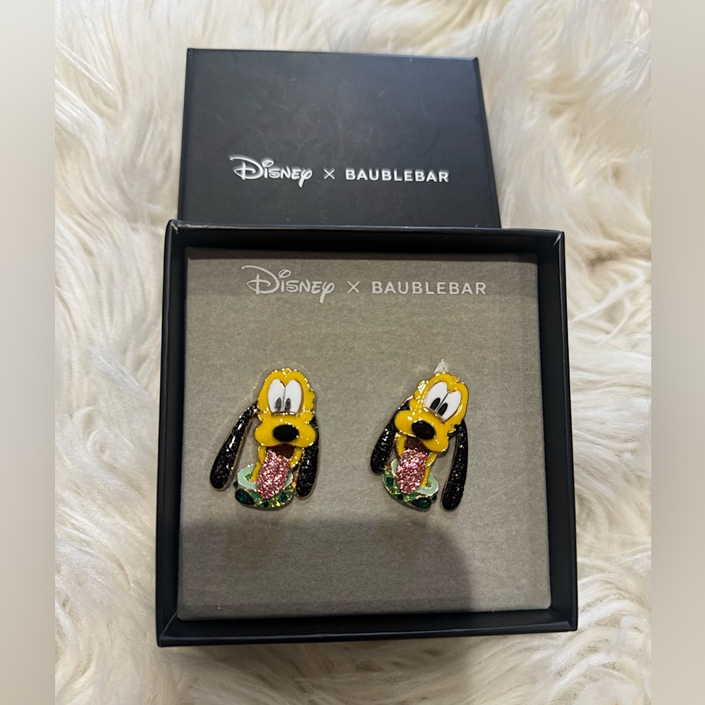 Never worn Disney x Bauble Bar Pluto limited edition Earrings